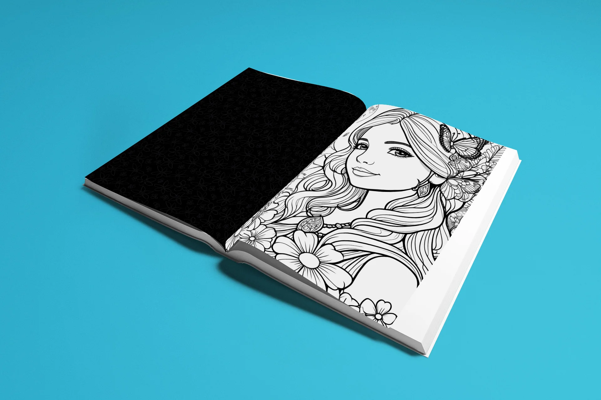 Ready to Be Colored – Floral Faces 2 detail image